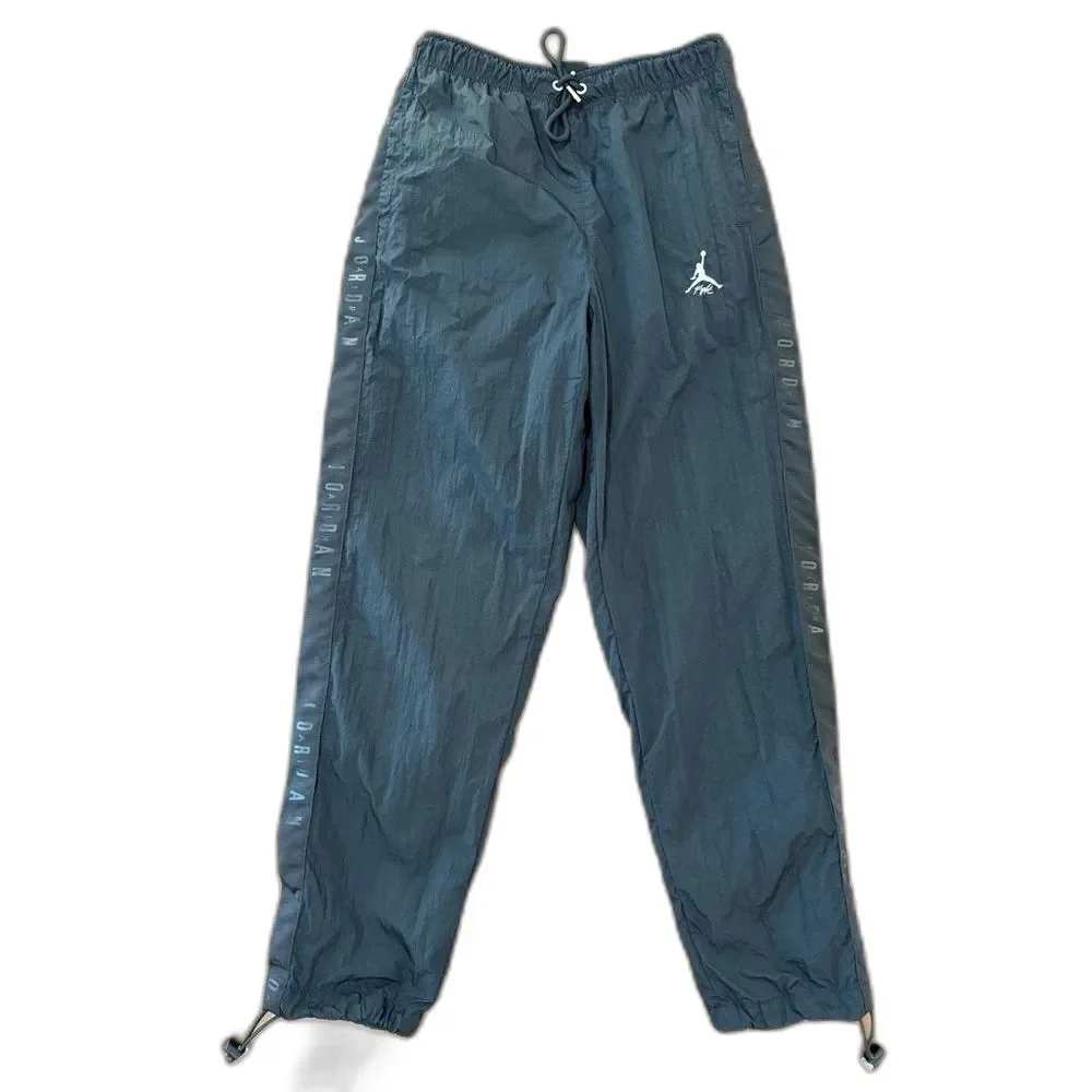 Jordan Flight Black Nylon Track Pants Windbreaker Joggers Drawstring Mens S